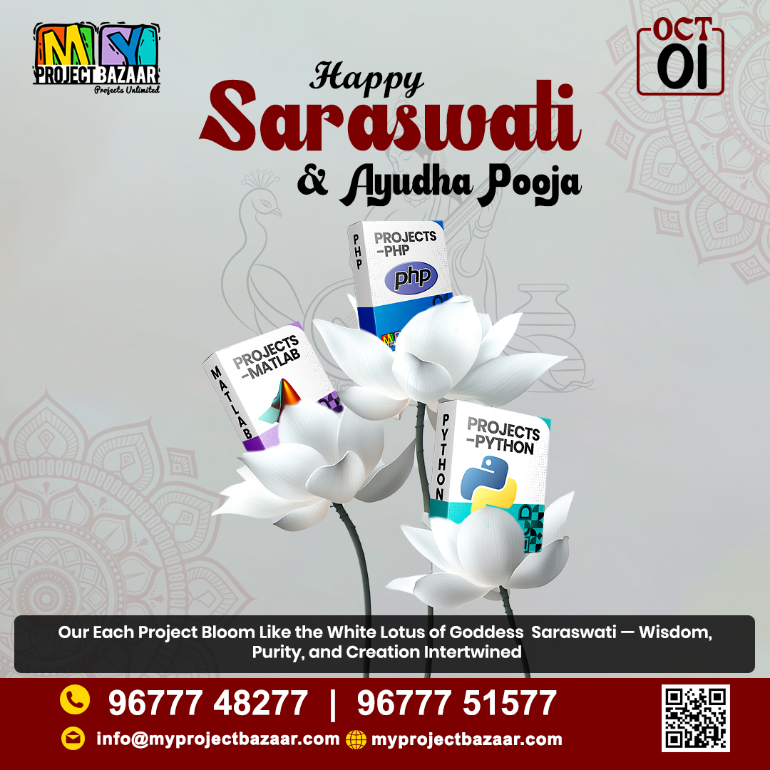 MyProjectBazaar's tweet image. MyProjectBazaar celebrates Saraswati and Ayudha Pooja🌼
#MyProjectBazaar #HappySaraswatiPooja #HappyAyudhaPooja #saraswatipuja #saraswatipujaCelebration #saraswatipujaspecial #ayudhapooja #ayudhapoojacelebration #ayudhapooja2025 #vijayadasami2025 #navratri