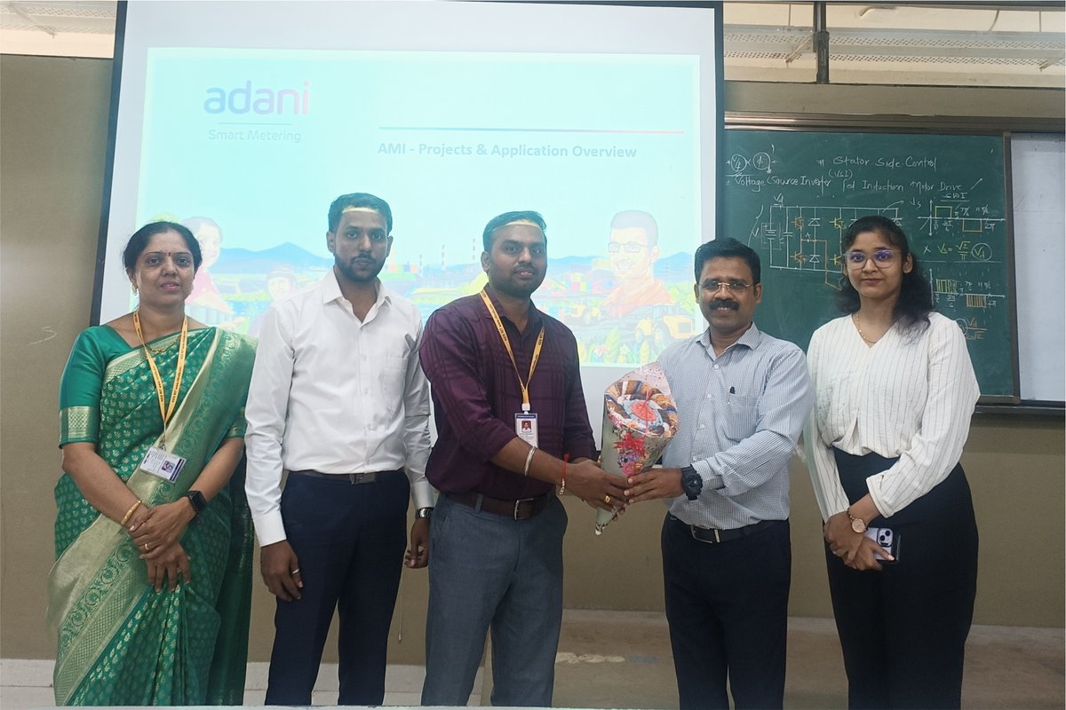 ritindia1983's tweet image. ⚡ Department of Electrical Engineering was honoured to host Mr. Sudhakar Vide, Project Head – Smart Metering, Adani Group, Mumbai, for an insightful Expert Lecture on &quot;Smart Metering&quot; held on 26th September 2025.

#SmartMetering #SmartGrid #AdaniGroup #ExpertLecture #RIT