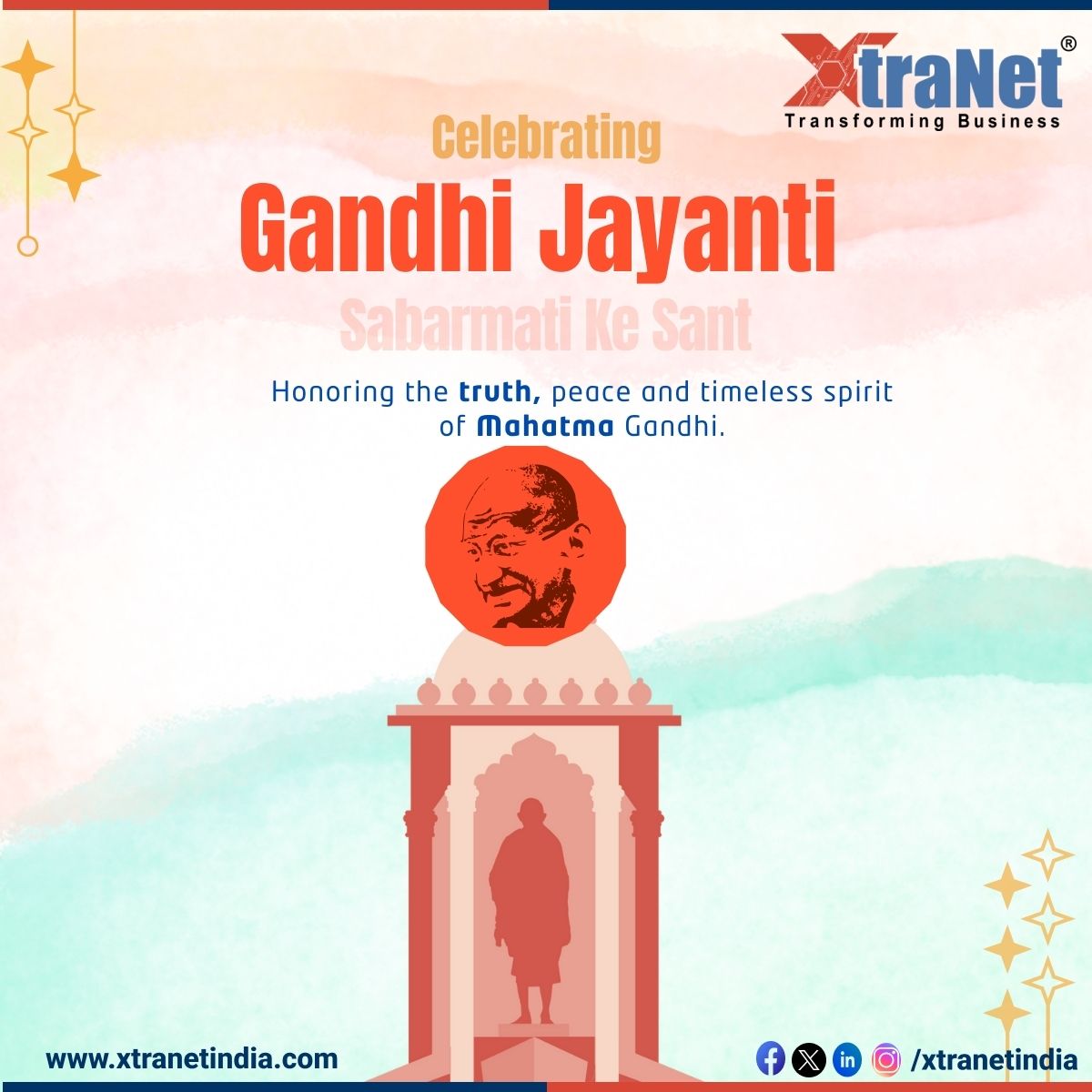 On this Gandhi Jayanti, XtraNet pays tribute to the timeless values of truth, non-violence, and simplicity. His teachings guide us to lead with integrity, compassion, purpose in every step we take.
#gandhi #india #mahatmagandhi #gandhijayanti #gandhiji #fatherofthenation #freedom