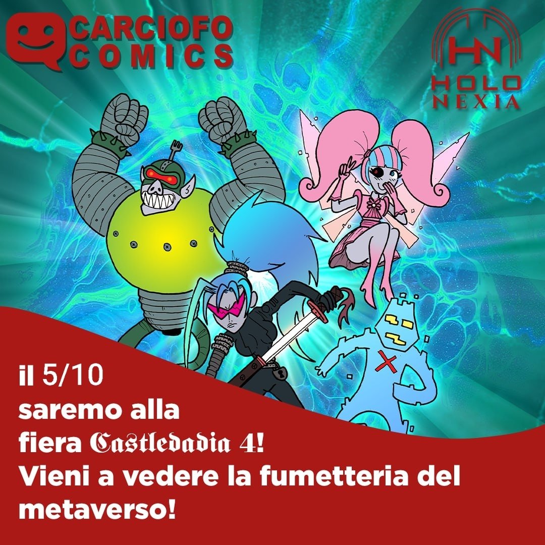 CarciofoC's tweet photo. 📢 Il 5/10 saremo a #Castledadia4 !
Troverai i fumetti di #CarciofoComics 📚 e potrai provare la nostra fumetteria in VR 🕶️ grazie agli amici di #Holonexia.

Non mancare! 💚 https://t.co/iMTWUQ2fUY