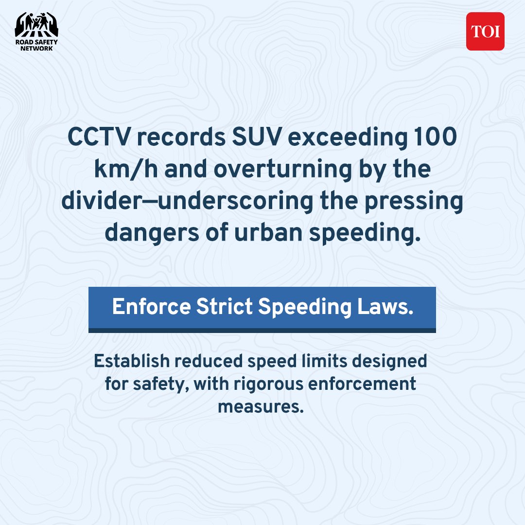 Tragic crash in Gurgaon (Sept 27) shows India’s highways remain deadly—weak enforcement &amp; uneven laws let #overspeeding thrive.

Directives alone won’t save lives. We need working cameras, active patrols, strict penalties &amp; awareness.
Read more🔗 timesofindia.indiatimes.com/city/gurgaon/h…