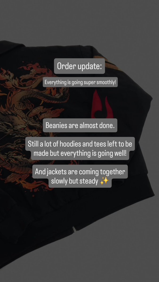 Quick order update ✨️