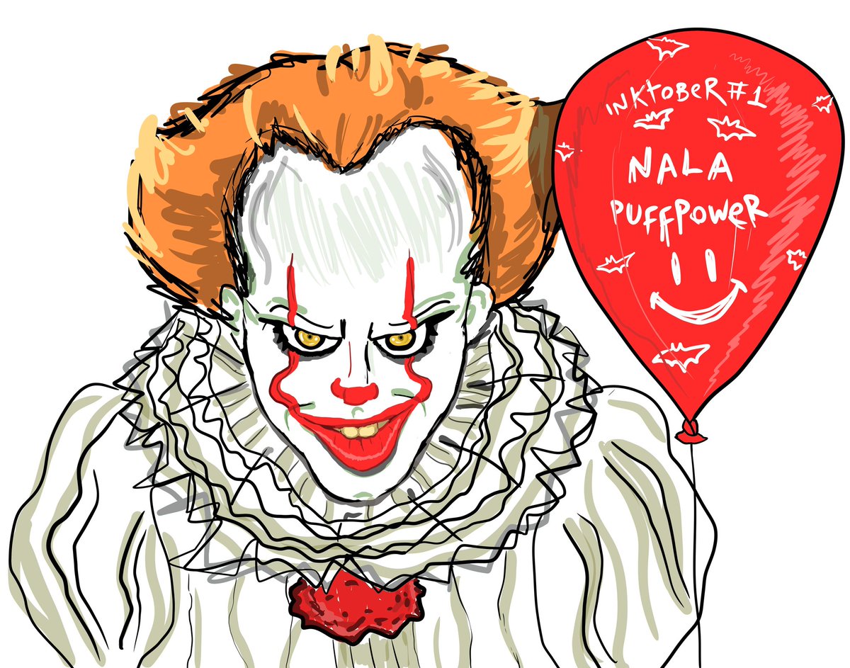 nalapuffpower's tweet image. #1 Pennywise from 2017 It movie  
#inktober #spooktober #halloween #inktober2025
