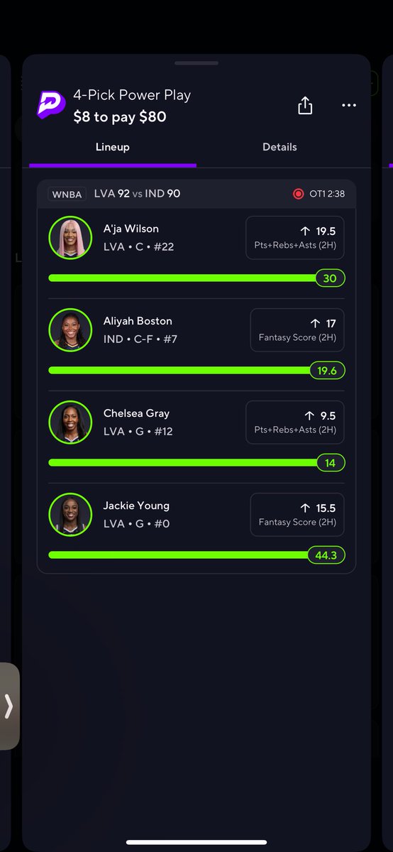 C0STED's tweet photo. @KirbyKream @PrizePicks Dealing w the same shit rn randomly my glance is changed. Shouldn’t have been paid out if there was confusion. They settled the lineup n then all of a sudden it changes?? https://t.co/G4M3O3sFWP