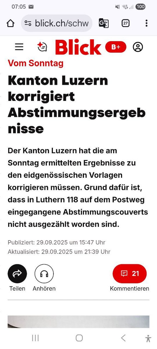 GrueterAndre's tweet image. Kanton Luzern musste das Stimm-Ergebnis zur #EID nachrichten: