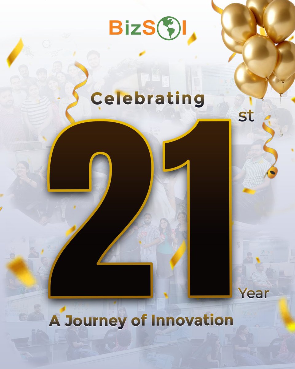 BizSol_ERP's tweet image. Cheers to 21 years of BizSol Technology! We're proud to be your trusted ERP service provider, helping businesses thrive. Thank you for your support. Let's keep innovating! #21YearsStrong #BizSolTechnology #ERPExperts