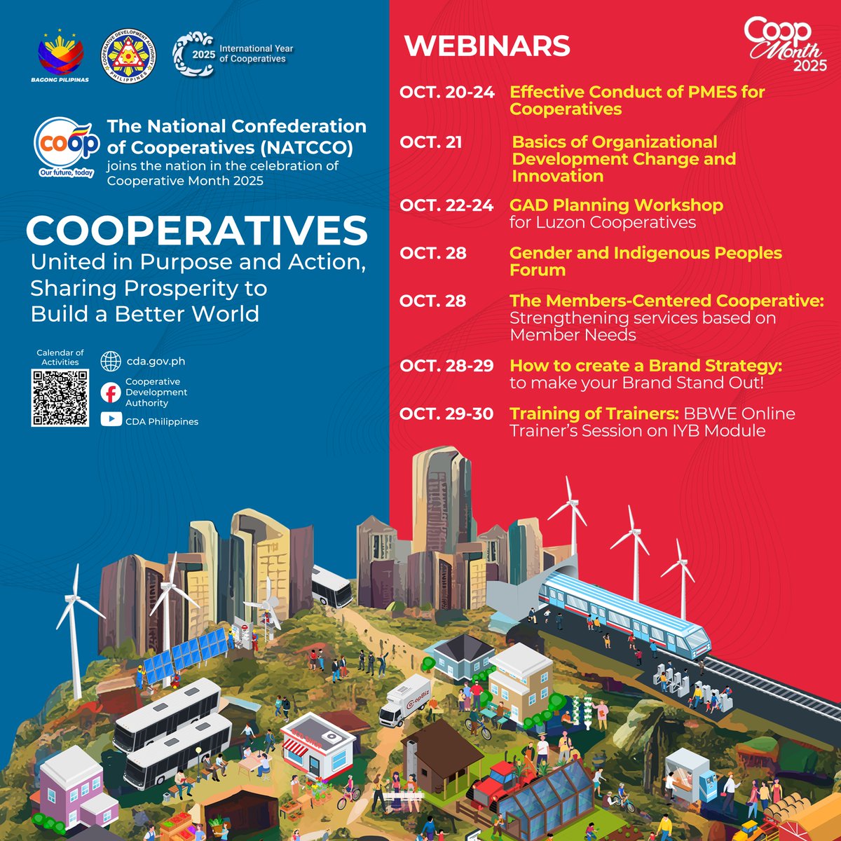 natcconetwork's tweet photo. Happy Cooperative Month 2025! 
This October, NATCCO joins the whole Philippine Cooperative Movement in celebrating the power of unity, collaboration, and shared success. 

#NATCCONetwork #CooperativesBuildABetterWorld #CoopMonth2025 #IYC2025 https://t.co/8QvEQR0EWE