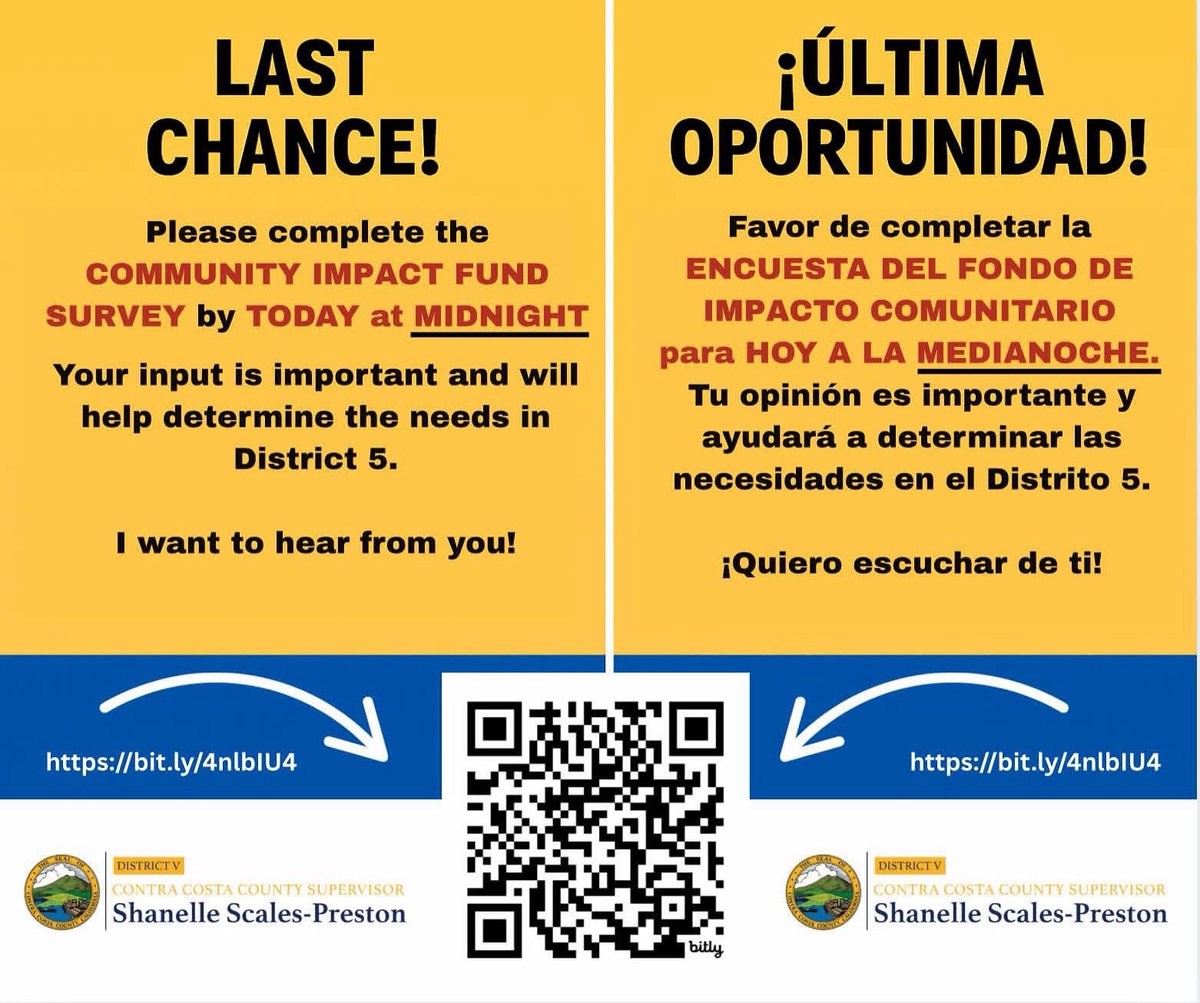 Take the Community Impact Survey before Midnight! 

👉 Take the survey here: bit.ly/4nlbIU4

🚨 ¡ÚLTIMA OPORTUNIDAD – La encuesta cierra HOY a la MEDIANOCHE! 🚨

👉 Completa la encuesta aquí: bit.ly/4nlbIU4