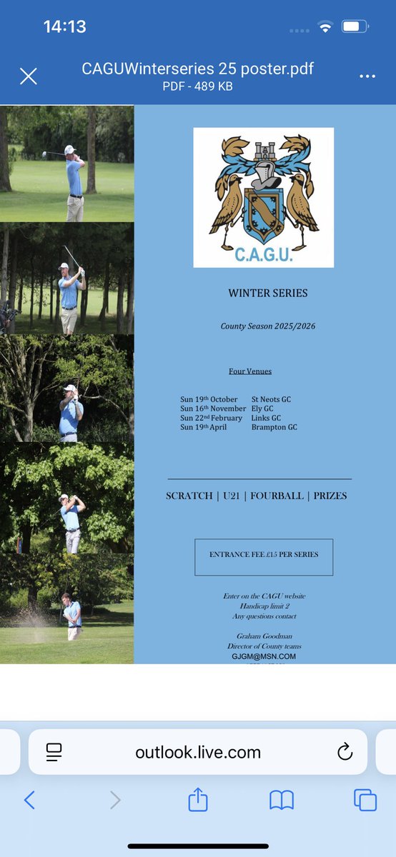 Winter Series 2025/26 enter on CAGU website