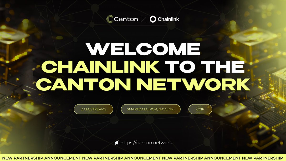 _CryptoNotes_'s tweet image. Chainlink is joining the @CantonNetwork as a Super Validator.
This marks a pivotal moment for institutional DeFi. Chainlink’s industry-standard infrastructure—Data Streams, SmartData, and CCIP—is now integrated into a network built for finance's strictest regulatory and privacy…