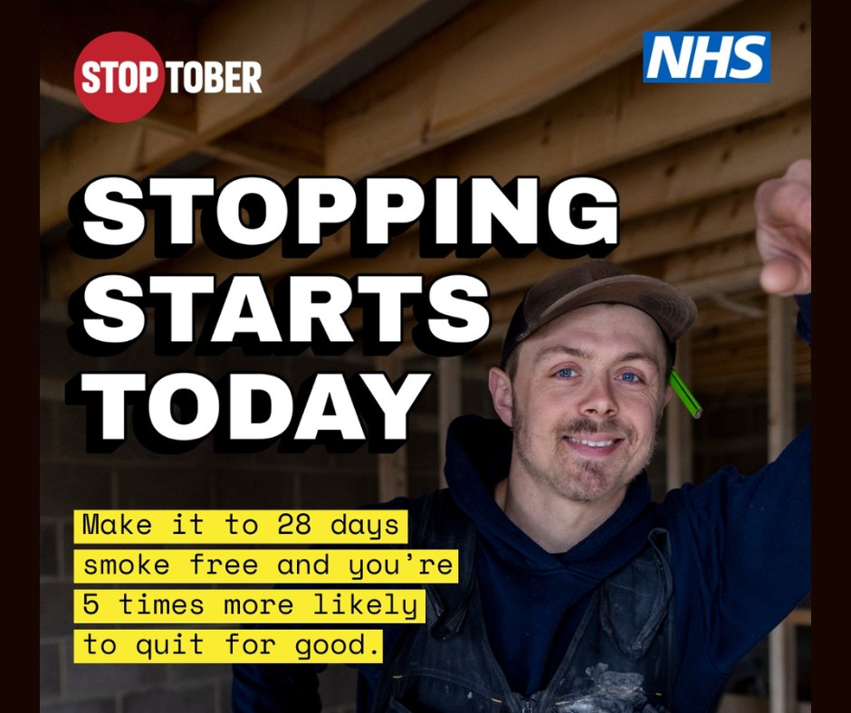RoyalDevonNHS's tweet photo. Join the millions of people who have quit smoking with Stoptober. Our stop smoking team are in the restaurant at RD&amp;E Wonford at lunchtime today. They’ll be giving out tasty treats for a healthy replacement! Pop in or go to our website to get support: https://t.co/9rPqSofpxz https://t.co/oBLsAoQM3F