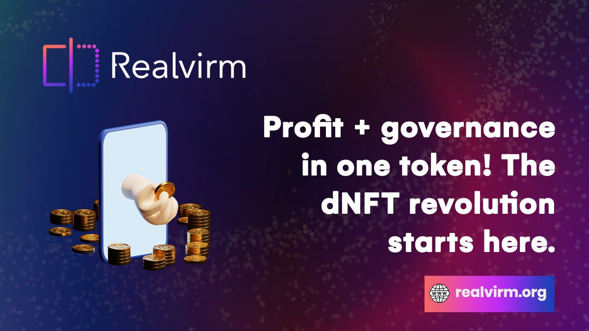 🗳 Hold $RVM, Shape the Future!

✨ Trade? Earn $RVM (#Realvirm). Hold? Vote on platform upgrades.

💡 Profit and governance in one token! The dNFT revolution starts here. 🚀