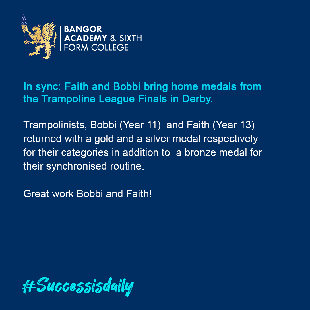 In sync: Faith and Bobbi bring home medals from the Trampoline League Finals in Derby.