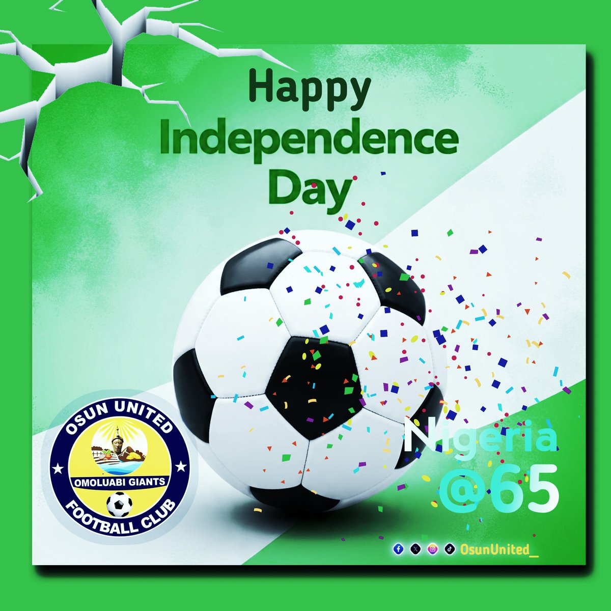 Happy Independence Day to our amazing fans! 🇳🇬 May this special day be filled with joy, pride, and celebration. May the green and white colors of our nation shine bright, and may our love for football unite us all. Wishing you a wonderful day and a brighter future!
#independence