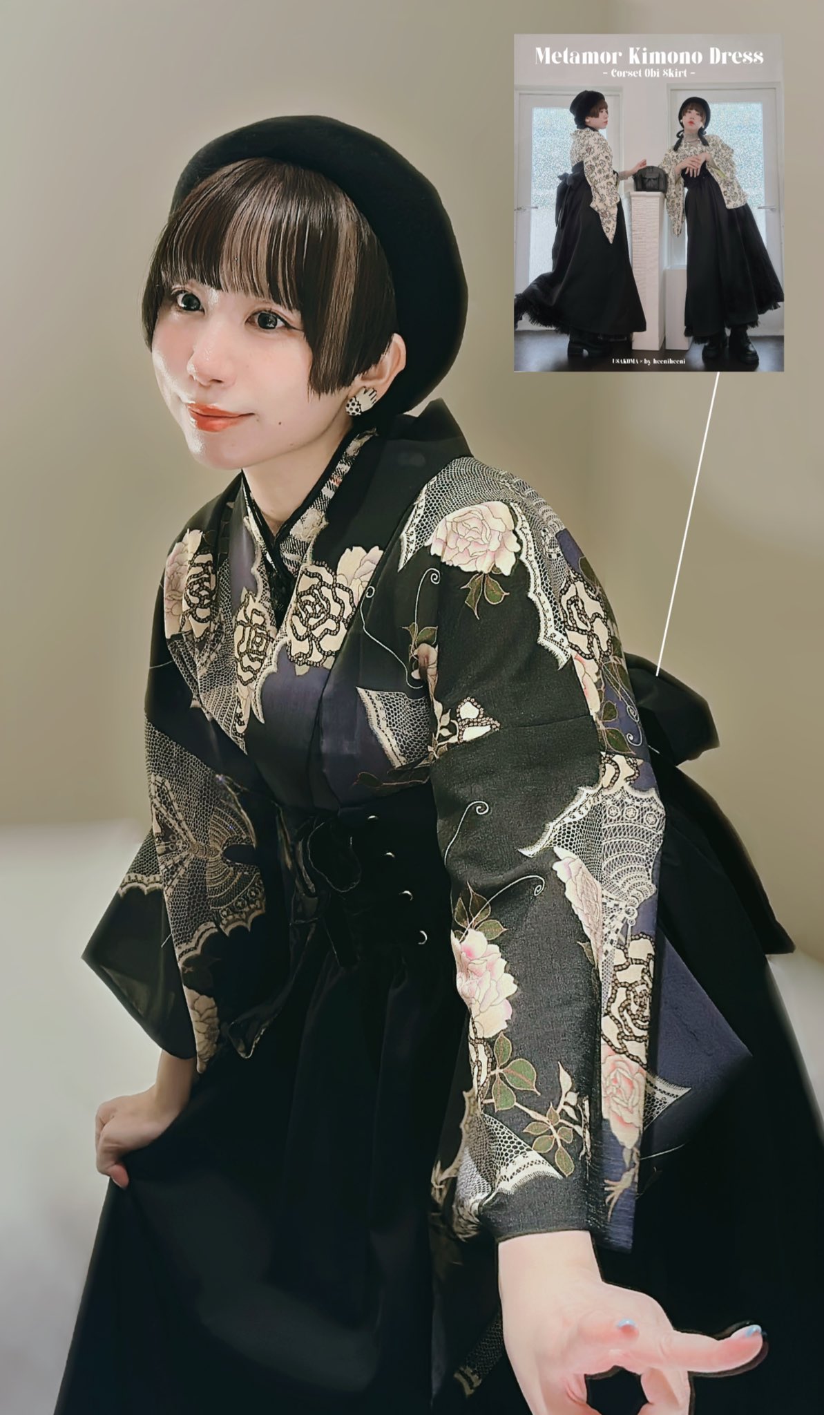 うさこまコラボ ワンピース kimonodress usagikomachi] うさこま - メタモルキモノドレス - Classic