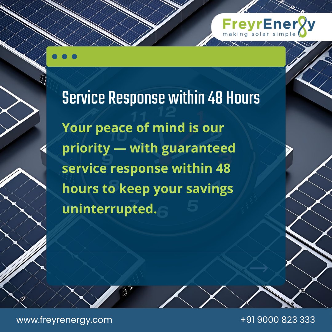 FreyrEnergy's tweet image. Thinking of switching to solar? Here’s why Freyr Energy should be your first choice.
Swipe through to see how we make solar simple for you!
Call us: +91 9000 828 333
Visit: freyrenergy.com
#FreyrEnergy #MakingSolarSimple #GoSolar #SmartSavings #CleanEnergy