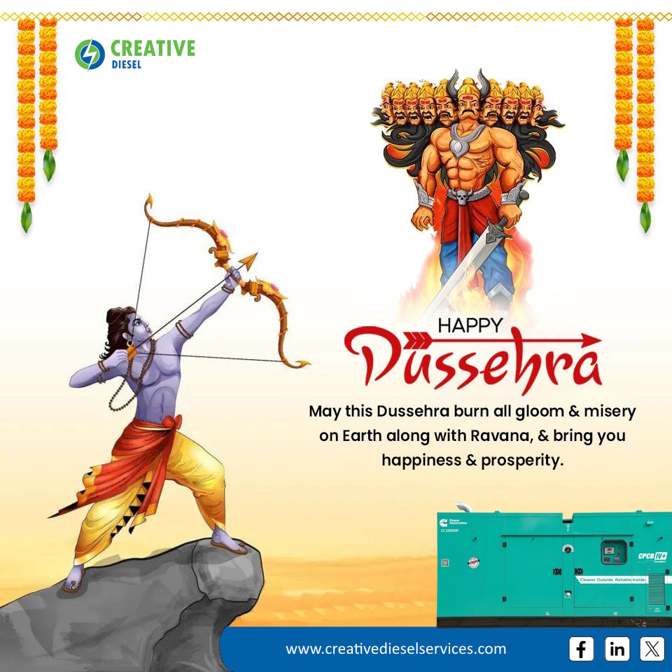 creativediesels's tweet photo. May the light of Dussehra guide us towards positivity, prosperity &amp; peace.
#HappyDussehra #VictoryOfGood #FestiveVibes #CreativeDiesel

https://t.co/QYEdelpK4I https://t.co/qoXKKhXEcJ