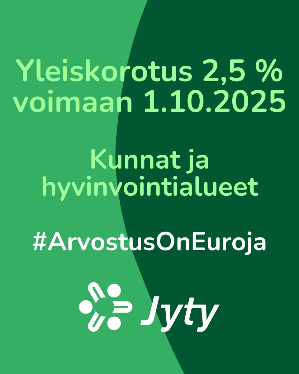 💰Nousiko palkkasi? Me teimme sen 🙌 Kuntien ja hyvinvointialueiden palkat nousevat tänään 1.10. 2,5 %. Palkankorotuksista päätettiin viime keväänä Jytyn, KT:n ja muiden sopijaosapuolten neuvotteluissa viime keväänä. #ArvostusOnEuroja #Jyty

Lue lisää 👇
jytyliitto.fi/nousiko-palkka…