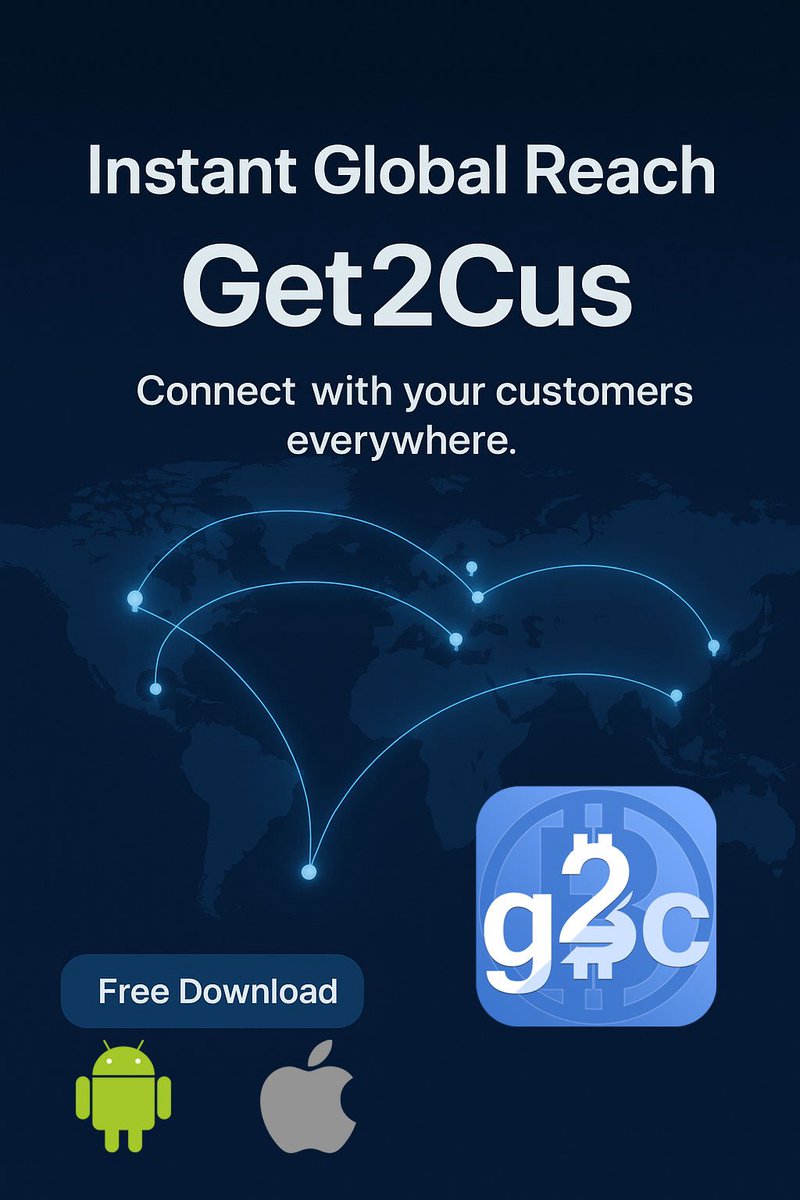 get2cus's tweet image. 🌍✨ Go global with #Get2Cus free to download &amp;amp; use!

💬 Chat with clients &amp;amp; #freelancers worldwide
💼 Keep 100% of your earnings (no fees, no cuts)
🔒 E2E #encrypted &amp;amp; secure

No middlemen. No limits. Just instant reach. 🚀📲

 #Entrepreneurs #GlobalBusiness #DigitalNomad