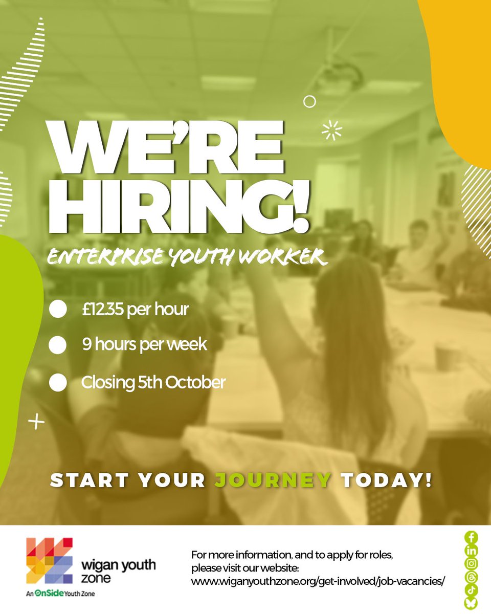 We’re looking for people who care about young people, their wellbeing, and their future. Right now, we have three roles open...

👉 Find out more and apply: wiganyouthzone.org/get-involved/j…

#YouthWork #CharityJobs #WiganJobs