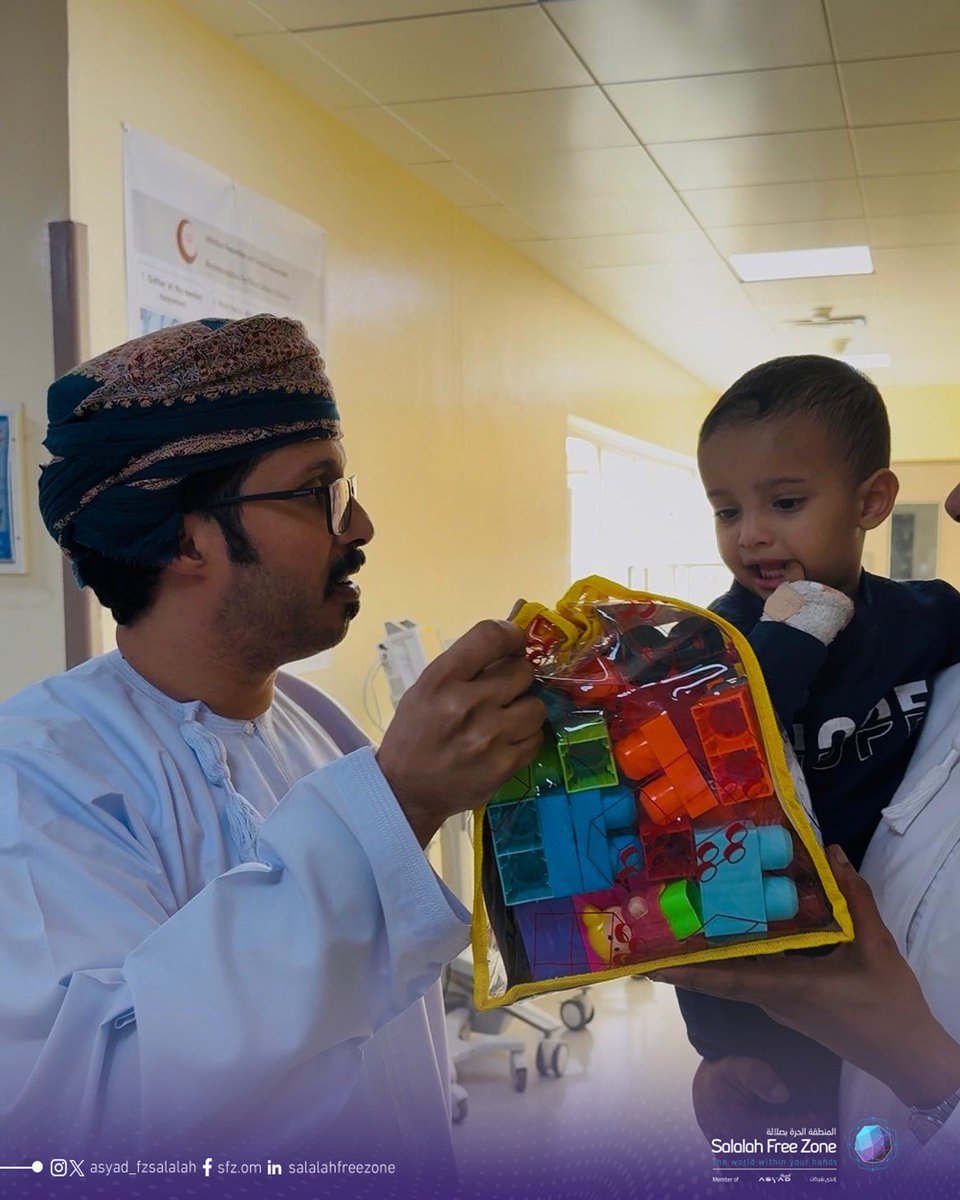 As part of our Corporate Social Responsibility Program, #SalalahFreeZone, in collaboration with 6 operating companies, organized a visit to patients at Sultan Qaboos Hospital, where gifts and essential supplies were distributed to bring joy to patients and their families.