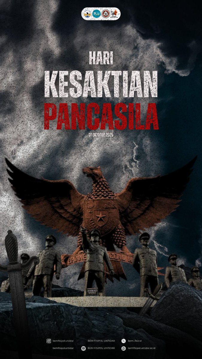 MEMPERINGATI HARI KESAKTIAN PANCASILA

Momen ini adalah pengingat bahwa Pancasila adalah dasar negara yang tak tergantikan dan terbukti kuat melawan berbagai ancaman ideologi sepanjang sejarah.

#UNTIDAR
#BEMFISIPOL2025 
#KabinetRevolusiAksi