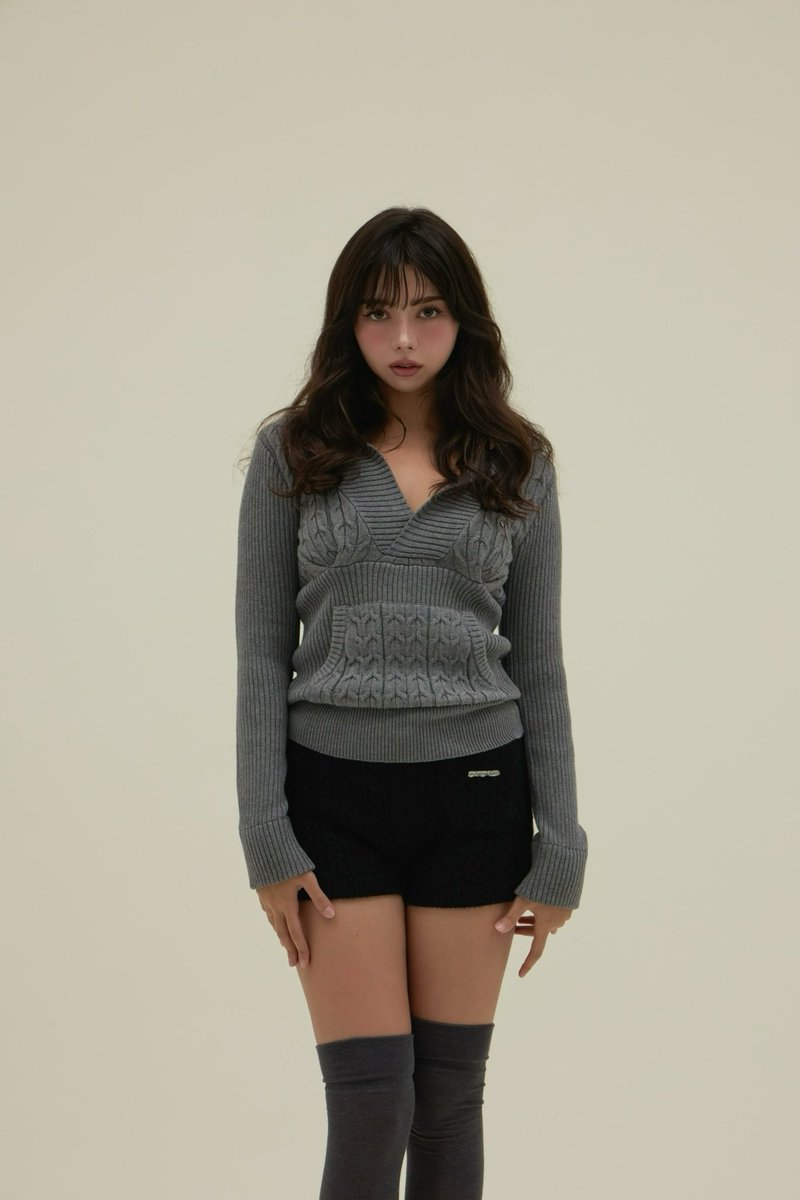 Mary knit pants color gray/ivory/black ¥9900-tax in 立体感のある