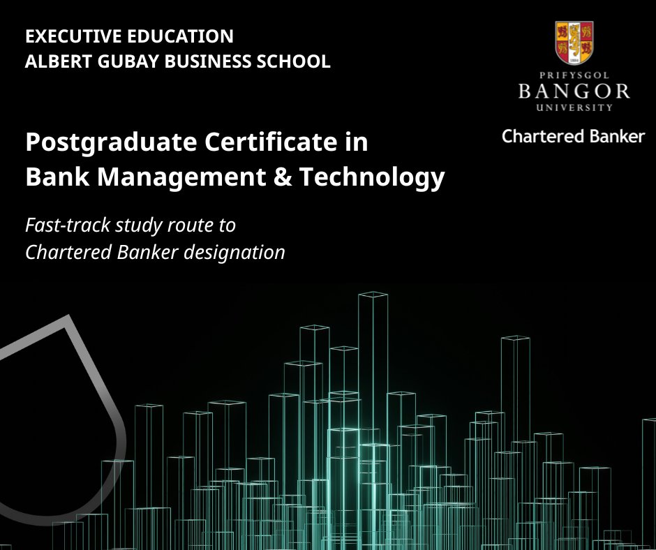 BBS_ExecEd's tweet image. The Postgraduate Certificate in Bank Management & Technology is a fast-track study route in gaining the prestigious Chartered Banker designation.
This dual qualification is equivalent to 1/3 of an MBA and can be completed in 12 months.
Learn more bit.ly/3S5RSOF