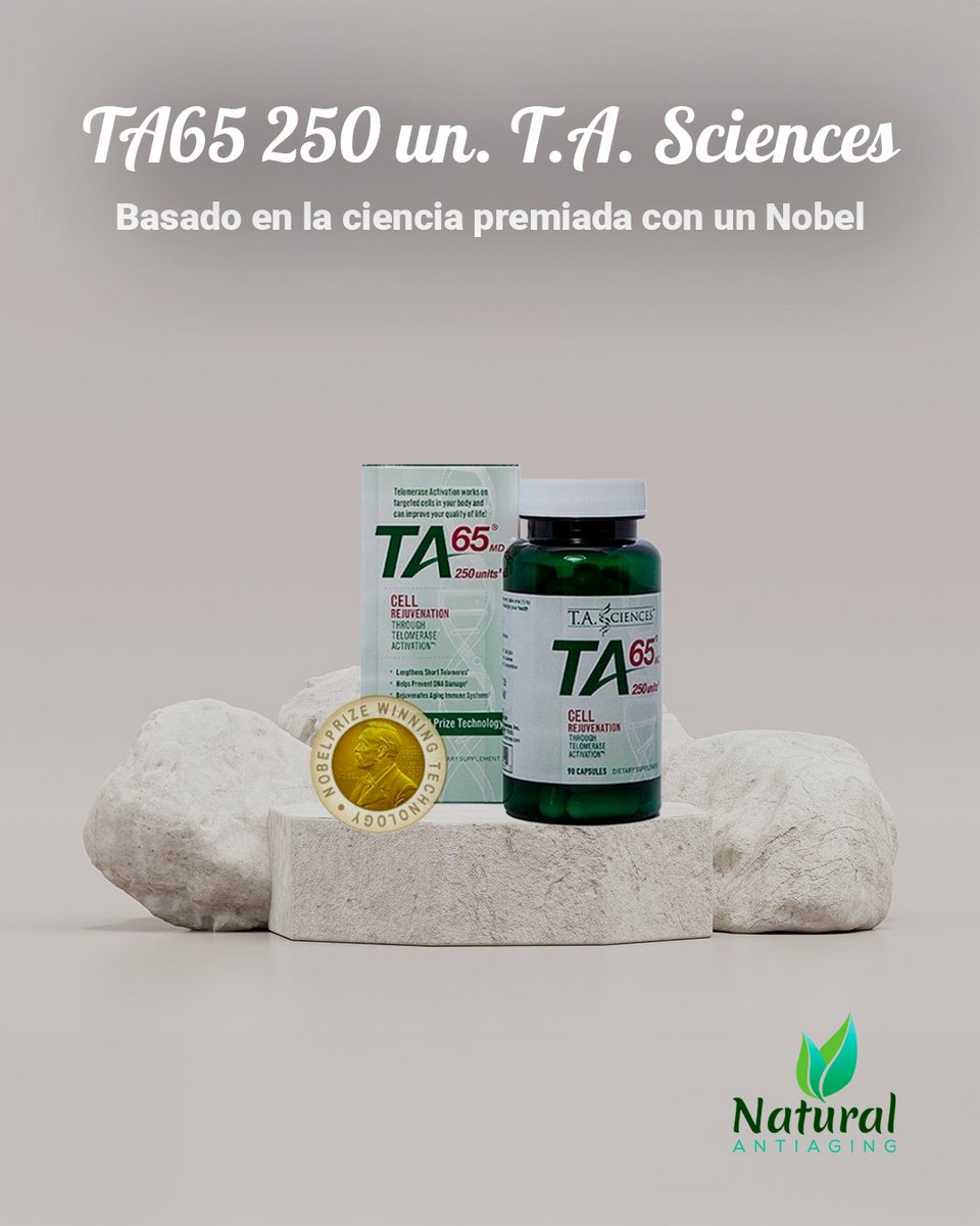 NatuAntiaging's tweet photo. TA-65® de T.A. Sciences
🏆 Basado en la ciencia premiada con un Nobel
TA-65®.

💊Presentación: 250 unidades – 90 cápsulas

 Descúbrelo en:
 https://t.co/iSrVZGei9l
 Contacto:
 info@natural-antiaging.com
 +34 932 375 312 https://t.co/wMrsick0UG