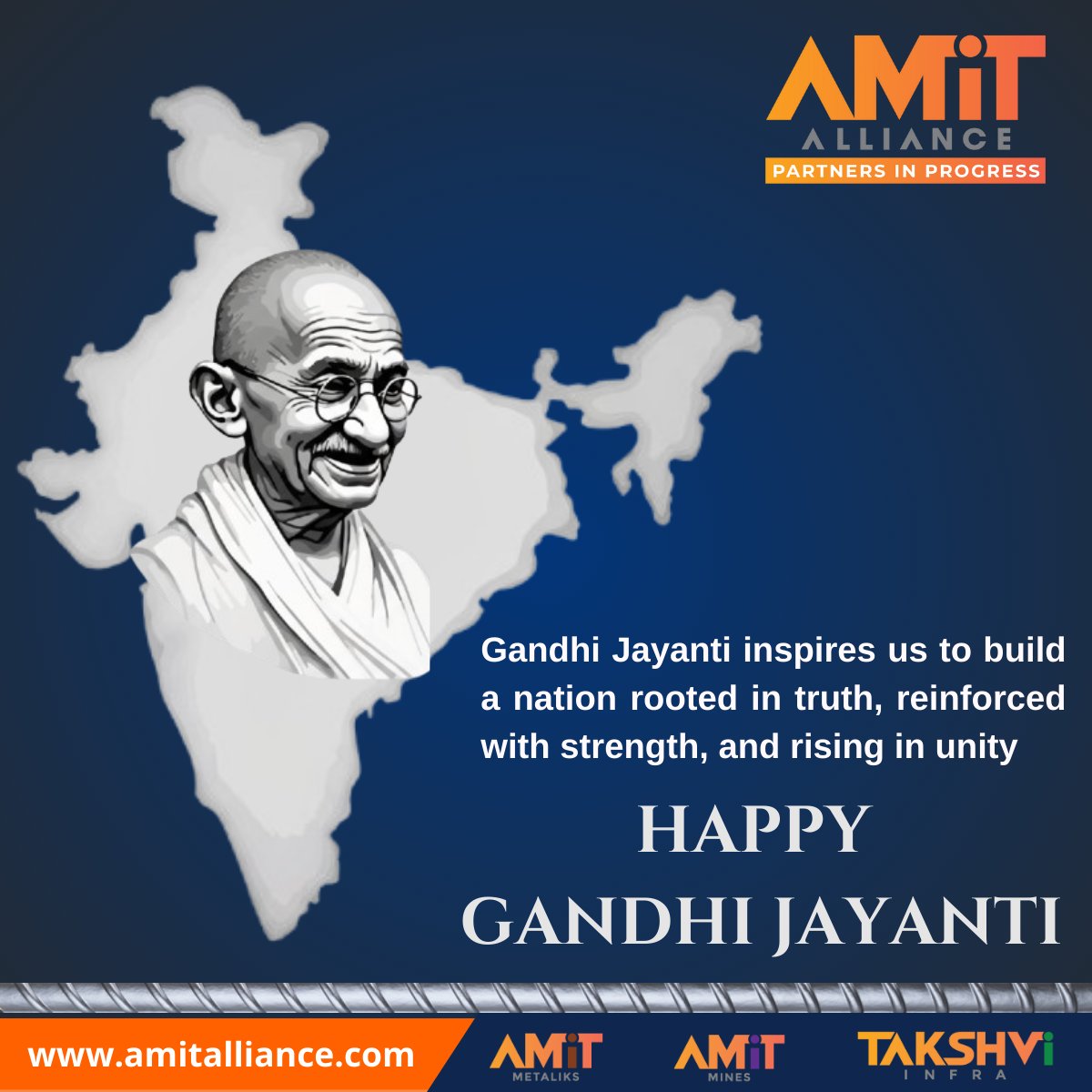 AllianceAmit's tweet image. On Gandhi Jayanti, let us draw strength from his values of truth and non-violence, to build a nation where unity is our power and progress is our legacy. Happy Gandhi Birthday.
#GandhiJayanti #StrengthAndUnity #NationBuilding #TruthAndCourage #StrongIndia #amitalliance #triamtmt