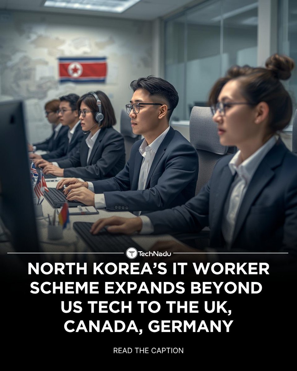 TechNadu's tweet image. 🚨 North Korea’s IT worker scheme is expanding globally, targeting finance, healthcare, and government sectors in the U.K., Canada, and Germany.
Thousands of fake identities have infiltrated over 5,000 companies.
#CyberSecurity #NorthKorea #RemoteWorkSecurity #InsiderThreat…