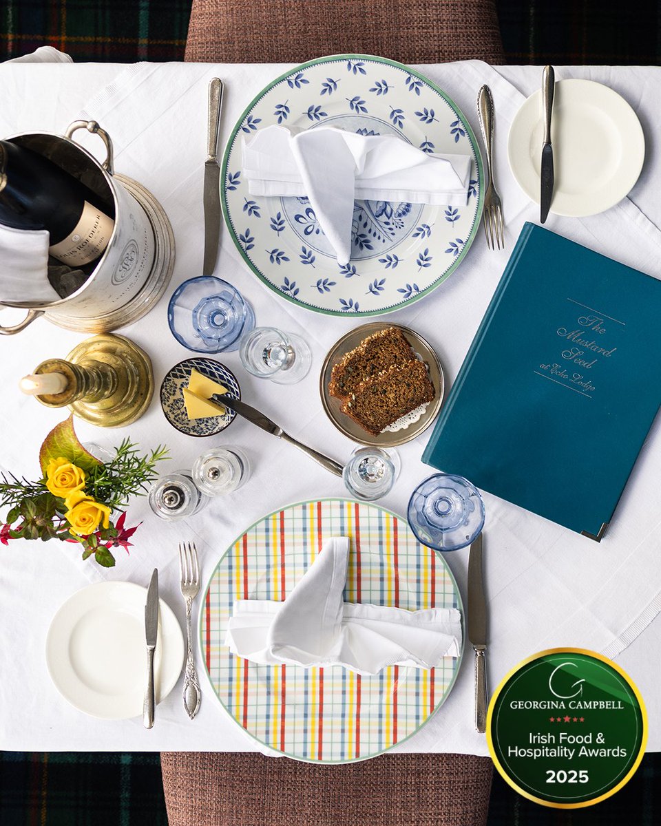 IrelandBlueBook's tweet photo. Thrilled to announce that several of our properties won awards at the Georgina Campbell Irish food & hospitality awards 2025 

Irish breakfast award: @RathmullanHouse 
Irish bread award: @museed 
Host of the year: Fern Allen of @Ballymaloe 
Memorable experience of the year: Gregans Castle 
Small stay award: @GhanHouse 
5 Star hotel of the year: @glenlo_abbey 
Rural destination of the year: @Castle_Leslie 
Fine dining hotel restaurant of the year: The Landline at @parkkenmare
