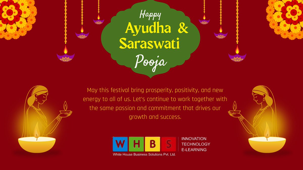 Wishing You a Happy Ayudha Puja.... Celebrating the spirit of dedication, hard work, and the tools that empower success. #AyudhaPuja #FestiveGreetings #WhiteHouseBusinessSolutions #TeamSpirit #WorkplaceCulture #Prosperity #SuccessTogether