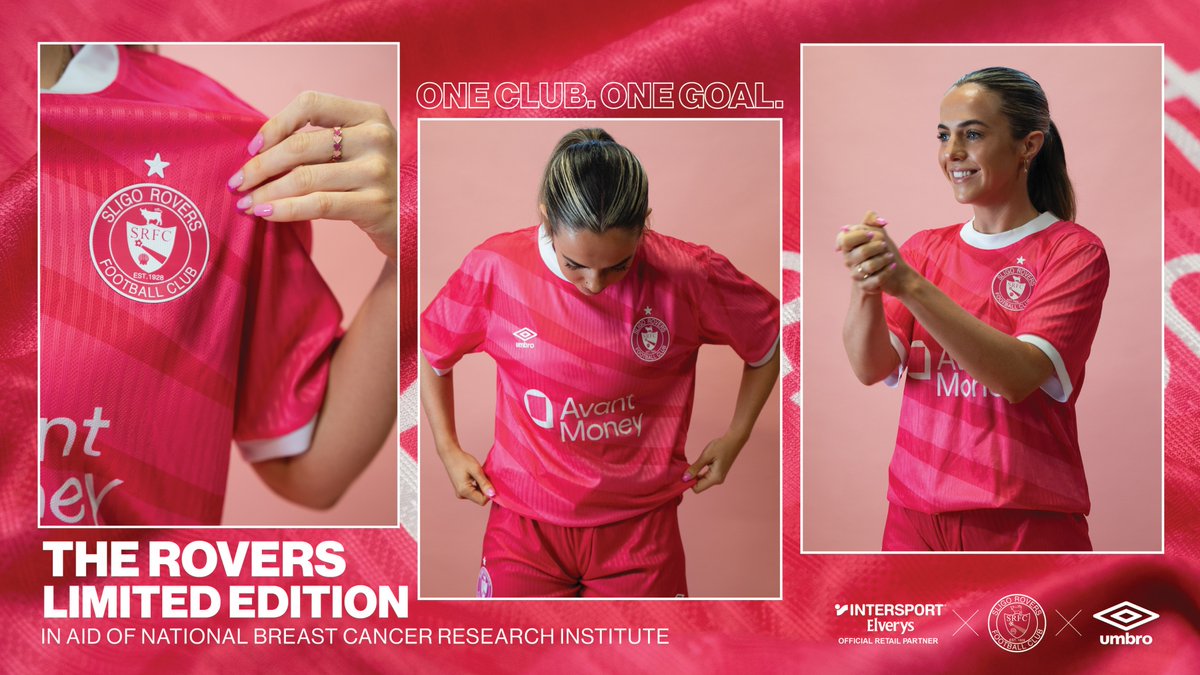 Kicking off Breast Cancer Awareness Month 💗

We’ve teamed up with <a href="/umbro/">Umbro</a> and <a href="/intersport/">INTERSPORT</a> to launch a limited edition pink kit. Every purchase supports <a href="/BCResearchIre/">National Breast Cancer Research Institute</a>, helping fund vital breast cancer research and make a real difference for treatment and survival across Ireland!