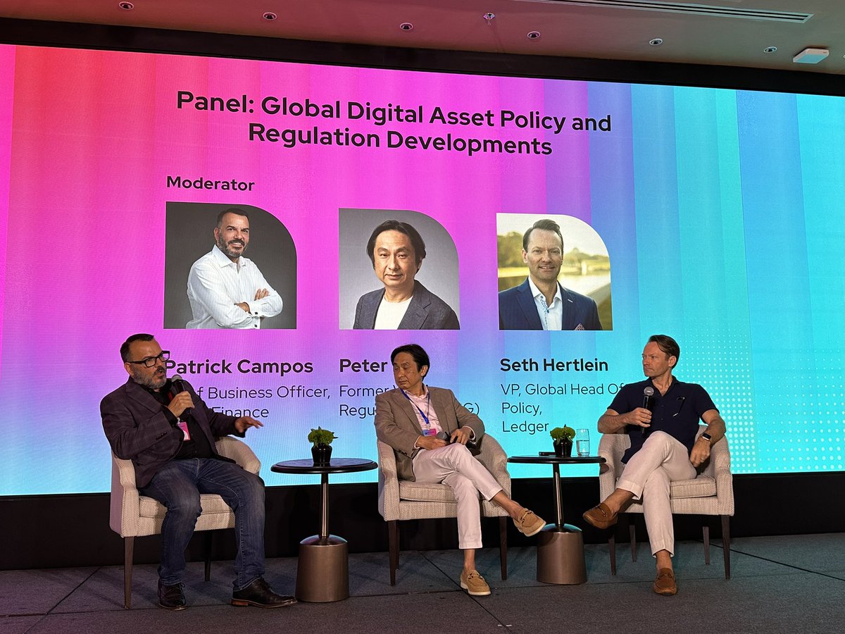 PaulaComesFirst (@paulacomesfirst) on Twitter photo I checked out the <a href="/humafinance/">Huma Finance ๐ฃ</a> event today.
My fave panel line was: โVibes are good in the regulatory space - now we need to lock in the actual legislationโ
Thanks for the insightful talk!
<a href="/SethHertlein/">Seth Hertlein</a> from <a href="/Ledger/">Ledger</a> <a href="/PatrickCam45072/">Patrick Campos</a> from Huma Finance and Peter Loo former I checked out the <a href="/humafinance/">Huma Finance ๐ฃ</a> event today.
My fave panel line was: โVibes are good in the regulatory space - now we need to lock in the actual legislationโ
Thanks for the insightful talk!
<a href="/SethHertlein/">Seth Hertlein</a> from <a href="/Ledger/">Ledger</a> <a href="/PatrickCam45072/">Patrick Campos</a> from Huma Finance and Peter Loo former