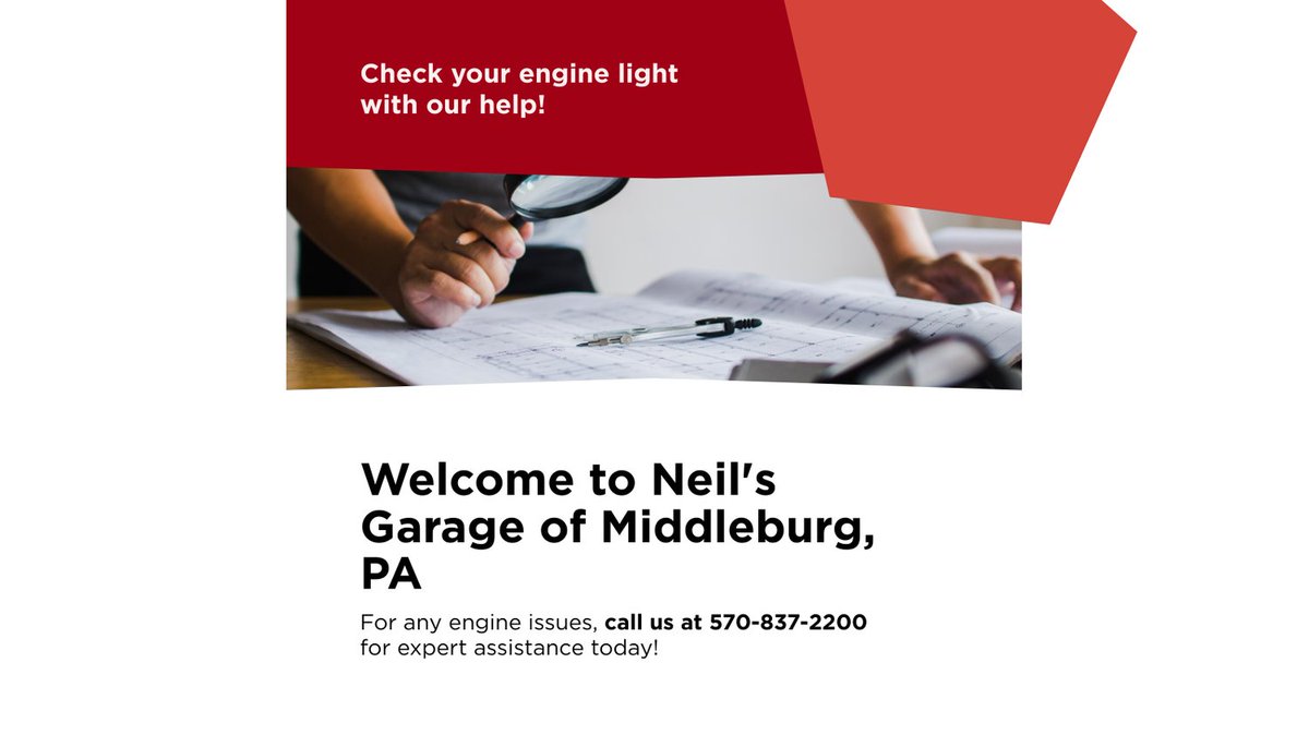 neilsgarag38164's tweet image. Is your engine light on?  Welcome to Neil&apos;s Garage of Middleburg, PA.  For any engine issues, call us at 570-837-2200 for expert assistance today!
#checkenginelight
#enginelight