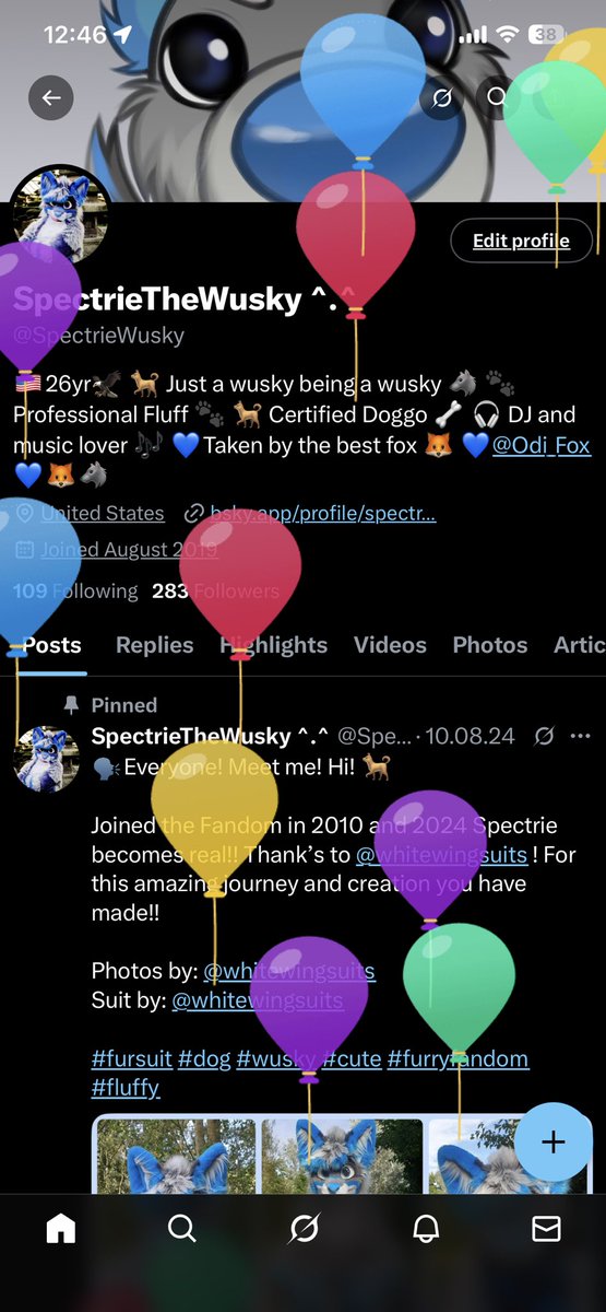SpectrieWusky's tweet photo. Well itโs that time of the year! Itโs this dogโs #birthday ! ๐ ๐ Iโm 27 years old now and all the knowledge Iโve gained through the years Iโve come to learn thatโฆ.. I am dog.๐ ๐
๐ธ: @StejfS
๐ชก: @whitewingsuits
#fursuit #dog #wusky #cute #furryfandom #fluffy https://t.co/qqG2gyEsO4