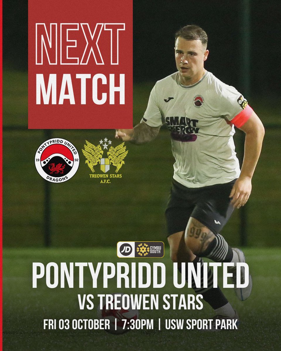 Pontypridd United Men (@pontyunitedm) on Twitter photo ππππ ππ π
Pontypridd United π <a href="/Treowenstarsfc/">Treowen Stars</a>
π
Friday 3rd October
β° 7:30PM
π USW Sport Park
π CF37 5UP
Back at the USW Sport Park! Every game at home is massive β let's fight hard for a positive result! π
Tickets: buff.ly/qqKwmHz
#OneClub #WeAreUnited ππππ ππ π
Pontypridd United π <a href="/Treowenstarsfc/">Treowen Stars</a>
π
Friday 3rd October
β° 7:30PM
π USW Sport Park
π CF37 5UP
Back at the USW Sport Park! Every game at home is massive β let's fight hard for a positive result! π
Tickets: buff.ly/qqKwmHz
#OneClub #WeAreUnited