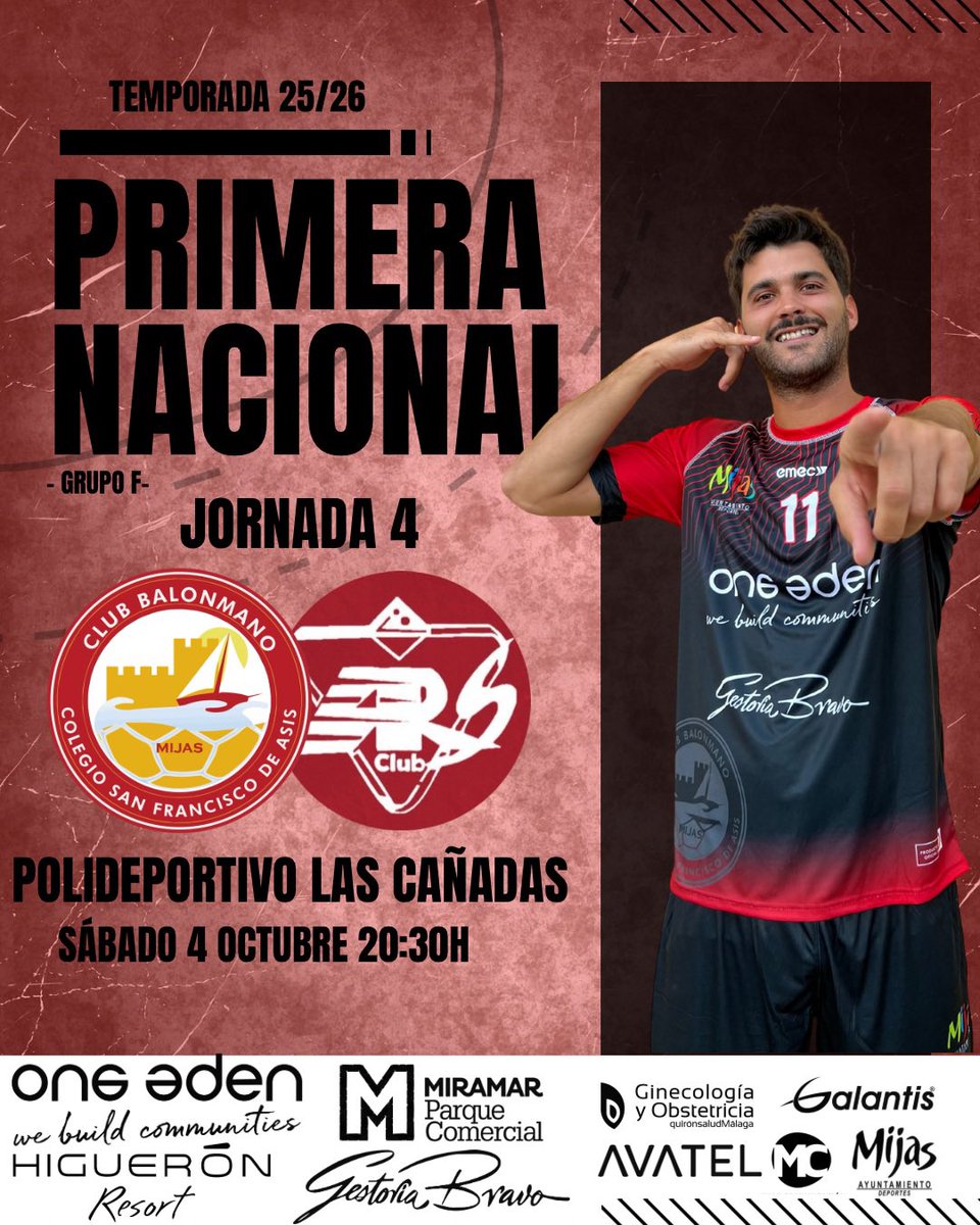 𝐉𝐎𝐑𝐍𝐀𝐃𝐀 𝟒🤾‍♂️

🏠El Primera Nacional Masculino vuelve a jugar en casa.

🆚 <a href="/arspalmadelrio/">Club Balonmano Ars Palma del Rio</a> 
🗓️ Sábado 4 octubre 
⏱️20:30h
📍Pabellón Las Cañadas
📺 youtube.com/live/zYb-ecdOE…
🎟️ Entrada 3€ 
🏷️ Abonos disponibles
🔞Menores gratis

#creciendocontigo❤️🖤