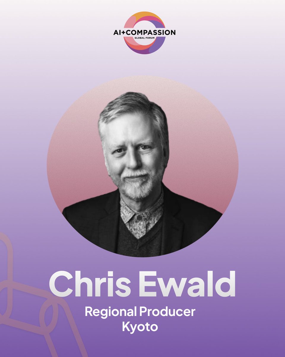 Meet Chris Ewald – Regional Producer, Kyoto
Chris is helping produce AI+Compassion Global Forum 2025, supporting the mission of empathetic and ethical AI.
🔗: compassionai.io/producers