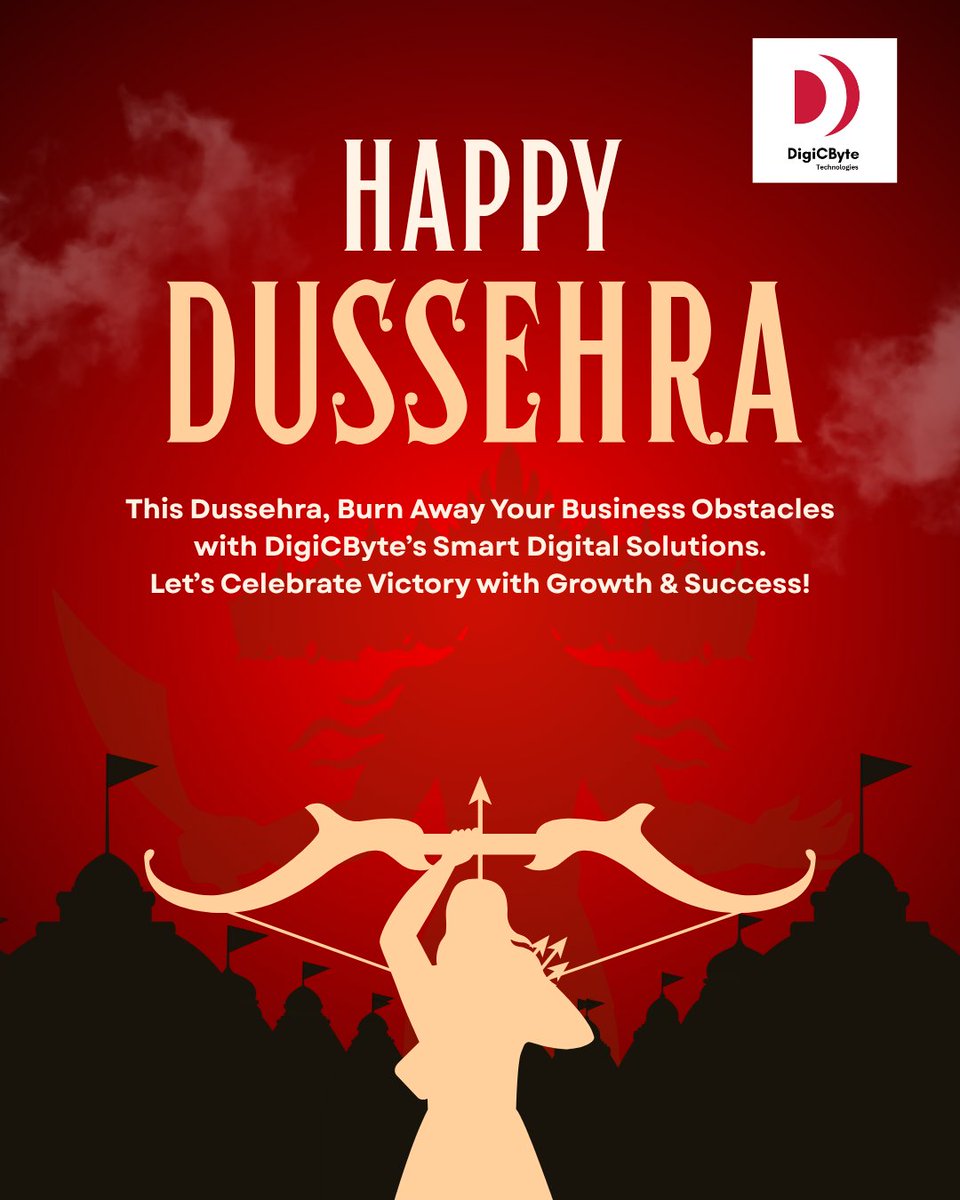 digicbyte_tech's tweet image. This Dussehra, let’s burn away obstacles and embrace new opportunities!
At DigiCByte Technologies, we empower businesses with smart digital solutions to achieve victory in growth, success, and innovation.
#HappyDussehra #DigiCByteTechnologies #DigitalSolutions #BusinessGrowth