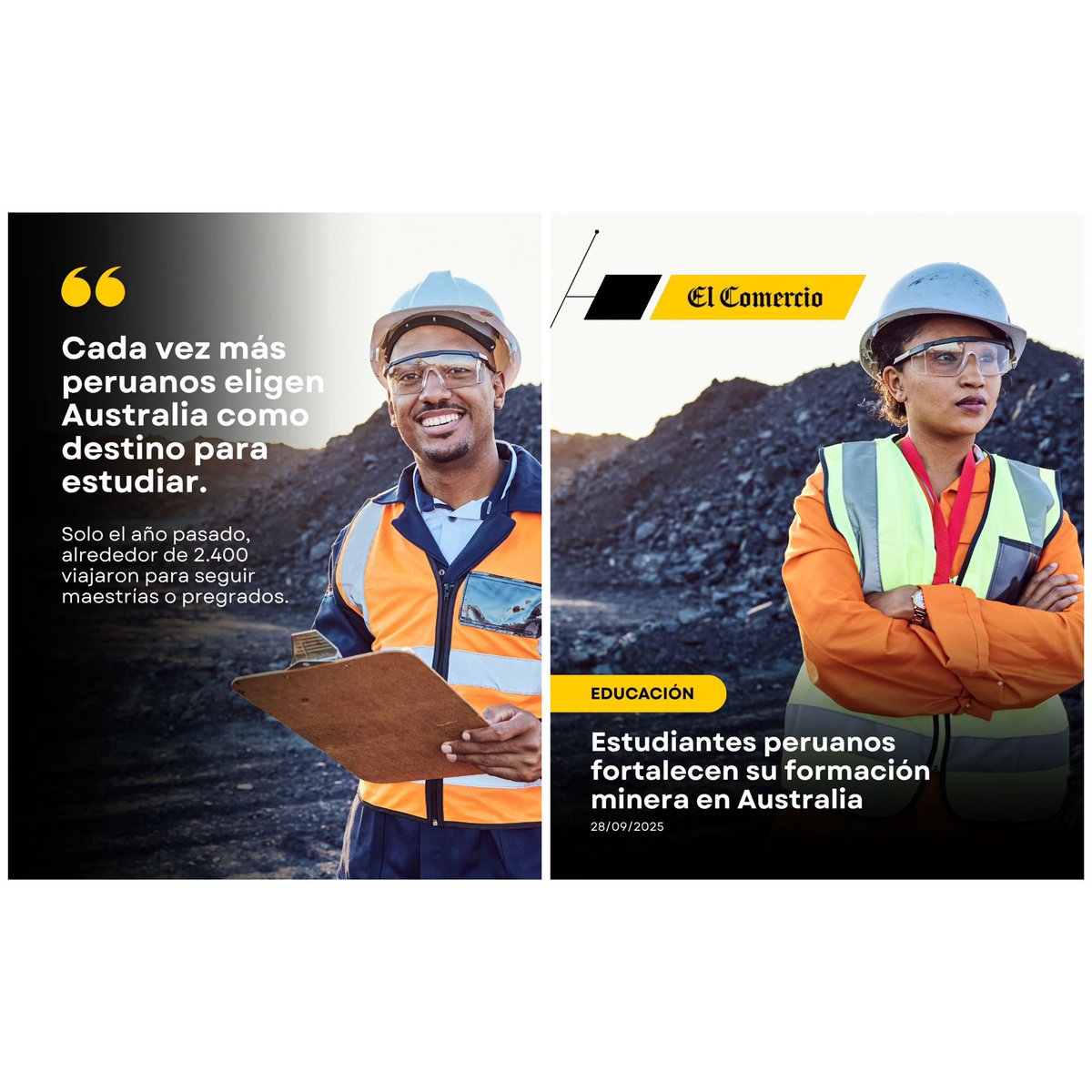 💡 ¿Quieres potenciar tu carrera en ingeniería y sostenibilidad? 

Cada vez más peruanos estudian en 🇦🇺, con programas alineados a la minería ⛏️ y sectores clave del 🇵🇪.

Descubre becas y oportunidades 👉 elcomercio.pe/peru/estudiant…

#StudyAustralia #Educación #Minería