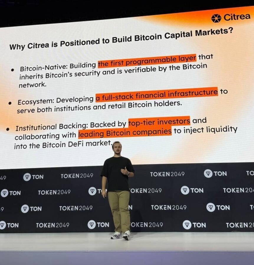 citrea_xyz's tweet image. 🗣️ Key takeaways from @token2049
Citrea mainnet will bring:
→ A scaling solution verifiable by the Bitcoin Network
→ Financial infrastructure for institutions and retail Bitcoin holders
→ Partnerships with leading Bitcoin companies to mobilize Bitcoin liquidity