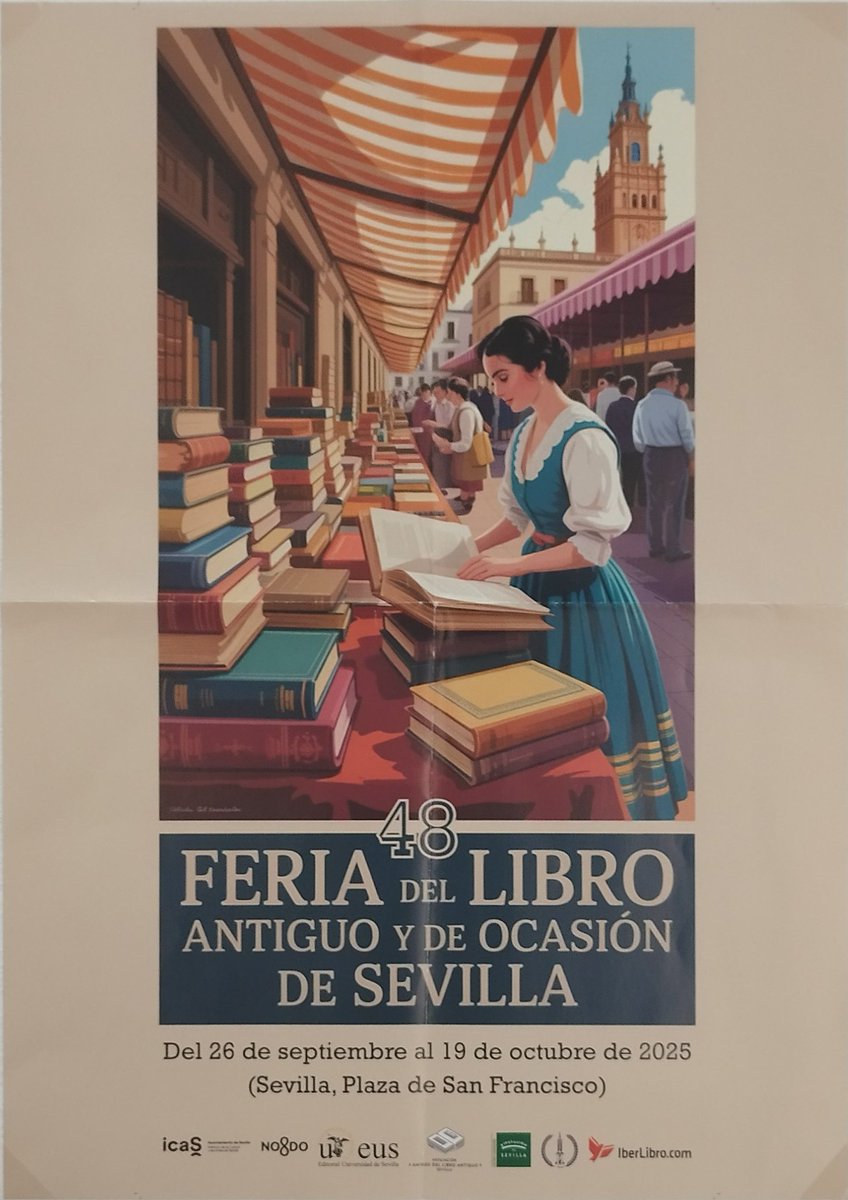 Feria del libro antiguo en Sevilla. Una ocasión genial.
Lo que me chirría es el cartel hecho con IA, Para qué dar su sitio a los ilustradores?
Se supone que la torre que se ve es la Giralda?
Cualquiera de los artistas callejeros que venden sus obras en el centro lo haría mejor