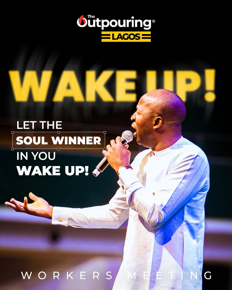 The Outpouring (@outpouring_live) on Twitter photo WAKE UP! It's time to win souls!!
#TheOutpouringLagos #VolunteersMeeting #Harvestofsouls WAKE UP! It's time to win souls!!
#TheOutpouringLagos #VolunteersMeeting #Harvestofsouls