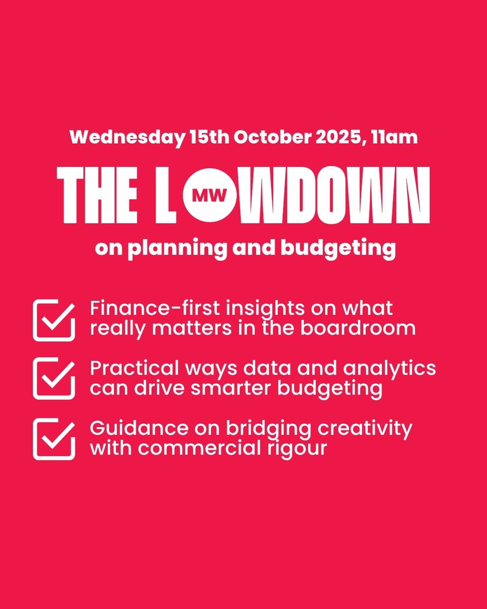 MarketingWeekEd's tweet image. 📊 The Lowdown: on planning and budgeting

This month we’re tackling one of marketing’s biggest challenges: planning and budgeting when every penny must count.

🗓️ Wednesday 15 October, 11am
🎙️ Hosted by Marketing Week&apos;s Russell Parsons

Register now: marketingweek.com/the-lowdown/?c…