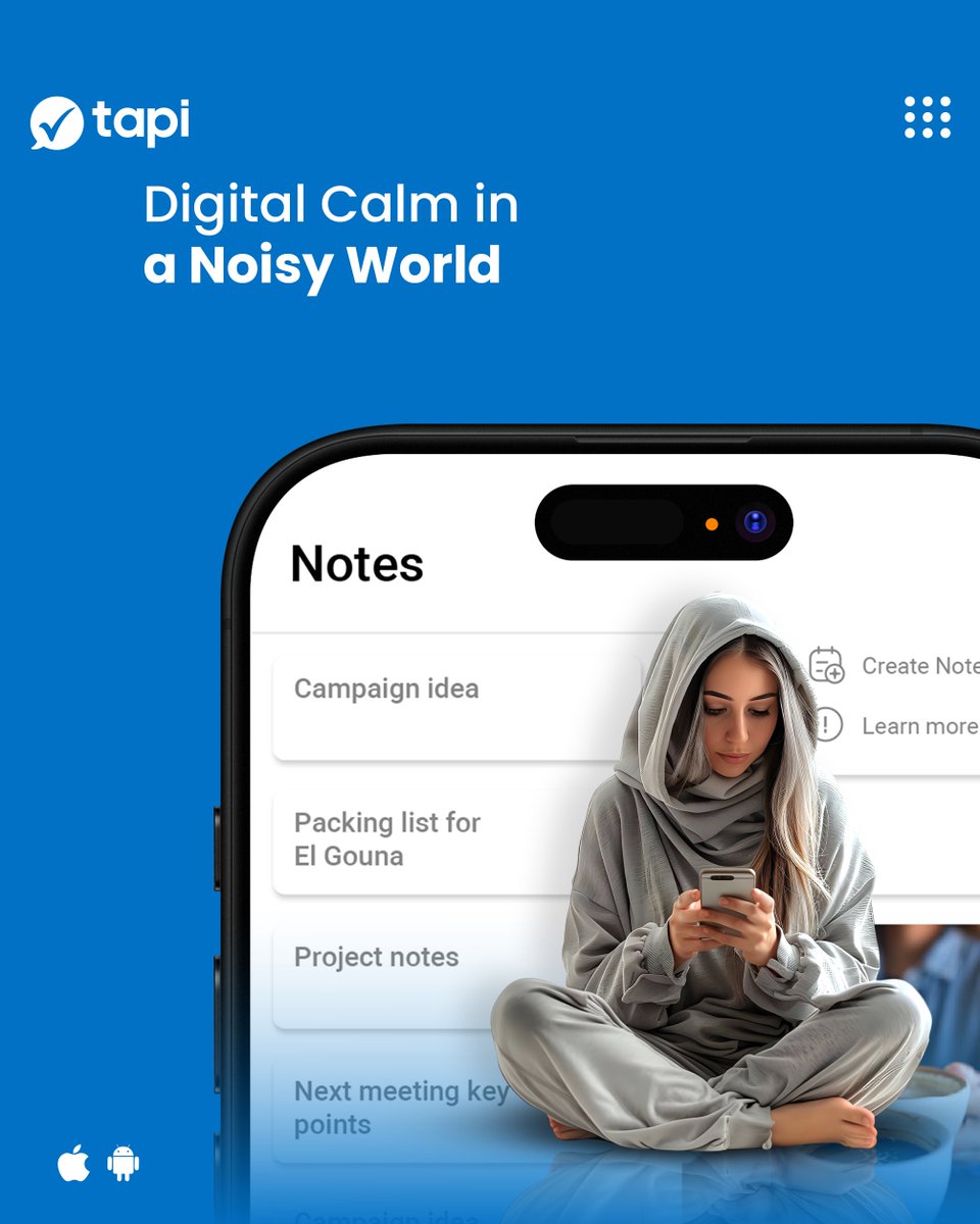 TapiLtd's tweet image. In a noisy world, Tapi brings digital calm.
Ideas captured, tasks organized, focus restored—
all in one secure hub.
Android tapi.co/playstore | iOS soon 📲
#DigitalCalm #UnifiedWorkspace #Focus .