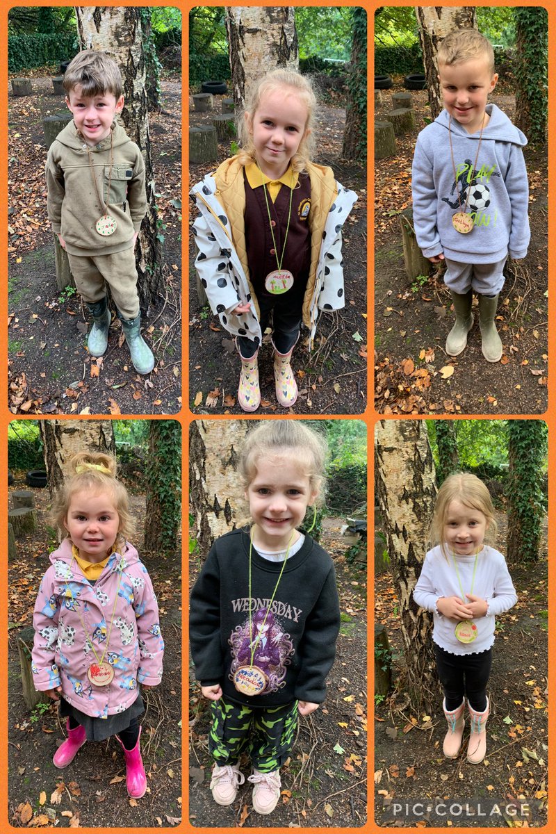 A group of children from Dosbarth Melyn had their first session of Forest School today. They were very excited to be outdoors all morning and enjoyed making their wood cookie name badges. 🌳 🍁