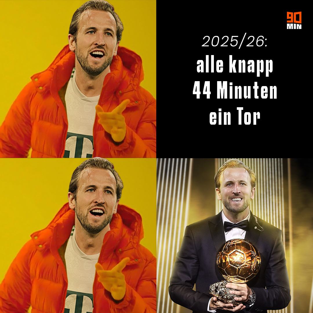 🏟️ 9️⃣ Spiele
⏱️ 7️⃣4️⃣2️⃣ Minuten
⚽️ 1️⃣7️⃣ Tore
🅰️ 3️⃣ Vorlagen

𝙃𝙖𝙧𝙧𝙮 𝙆𝙖𝙣𝙚 legt 2025/26 unfassbare Zahlen auf! 👑
😳 43,65 Minuten pro Tor
🤯 37,1 Minuten pro Scorer