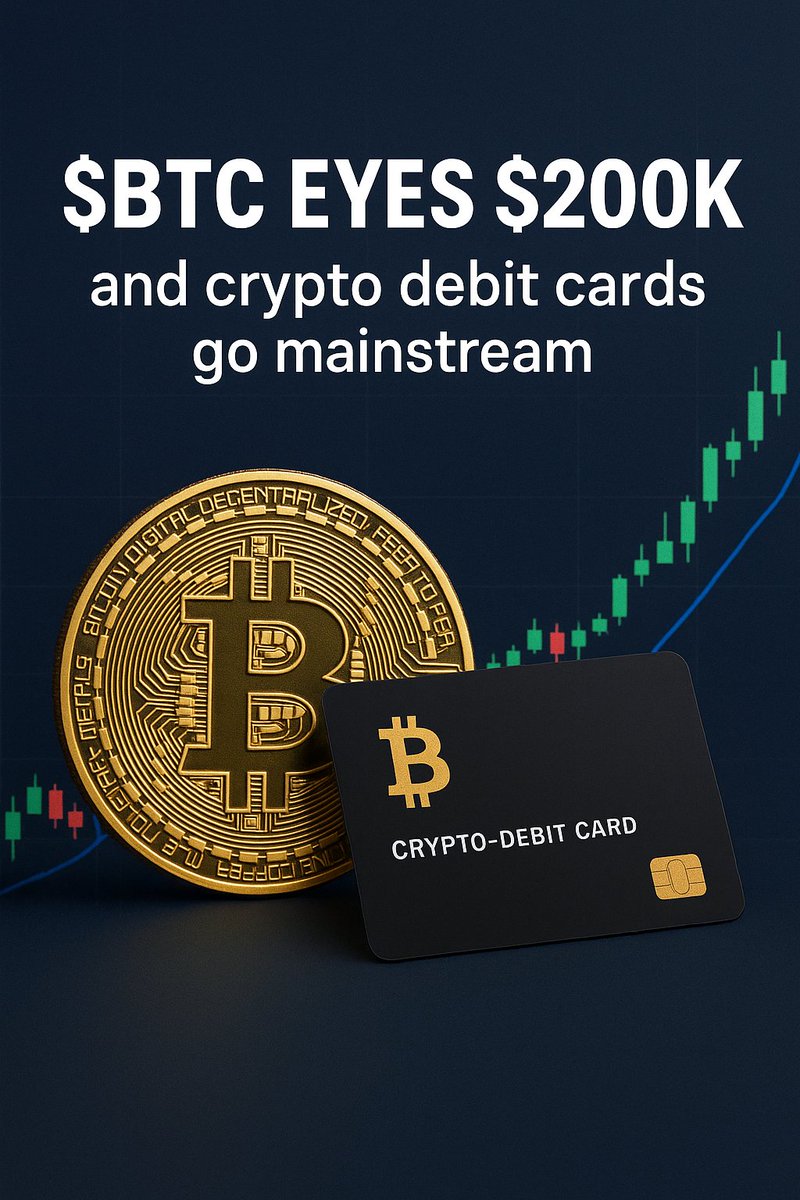 10000xmemeKING's tweet photo. Imagine swiping your debit card &amp; it’s 
powered by #Bitcoin 💳⚡

With $BTC eyeing $200K, we’re stepping 
into a new era. 🌍🚀

#Crypto #BTC #FinanceRevolution https://t.co/fkxVTz9MOk